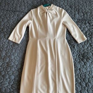 Size 12 Donna Morgan Women's Cream Fitted Dress